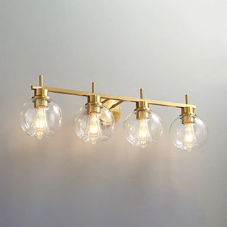 ZOWALA - Modern Clear Glass Bathroom Gold Globe Vanity Light Image - 13