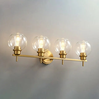 ZOWALA - Modern Clear Glass Bathroom Gold Globe Vanity Light Image - 15