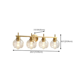 ZOWALA - Modern Clear Glass Bathroom Gold Globe Vanity Light Image - 17