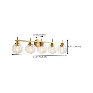 ZOWALA - Modern Clear Glass Bathroom Gold Globe Vanity Light Image - 18