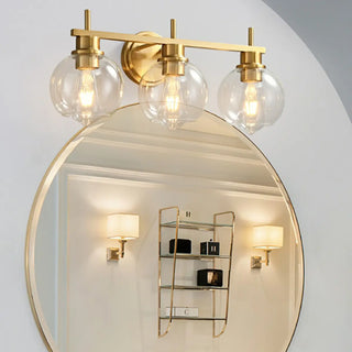 ZOWALA - Modern Clear Glass Bathroom Gold Globe Vanity Light Image - 2