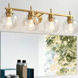 ZOWALA - Modern Clear Glass Bathroom Gold Globe Vanity Light Image - 3