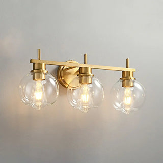 ZOWALA - Modern Clear Glass Bathroom Gold Globe Vanity Light Image - 4