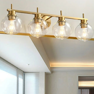 ZOWALA - Modern Clear Glass Bathroom Gold Globe Vanity Light Image - 6