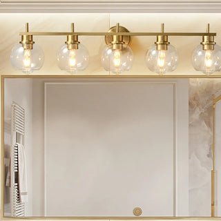 ZOWALA - Modern Clear Glass Bathroom Gold Globe Vanity Light Image - 7