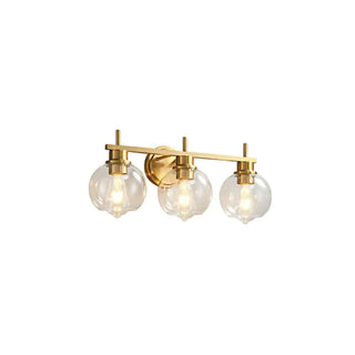 ZOWALA - Modern Clear Glass Bathroom Gold Globe Vanity Light Image - 8