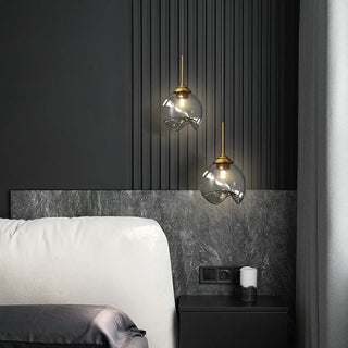 Modern Bedroom Mini Globe Clear Glass Pendant Light Zawala Image - 1
