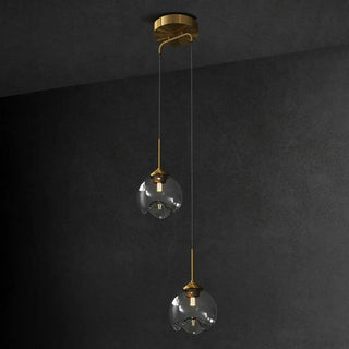 Modern Bedroom Mini Globe Clear Glass Pendant Light Zawala Image - 10