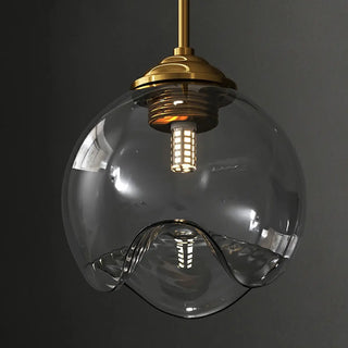 Modern Bedroom Mini Globe Clear Glass Pendant Light Zawala Image - 13