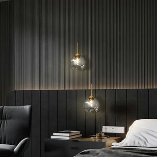 Modern Bedroom Mini Globe Clear Glass Pendant Light Zawala Image - 3