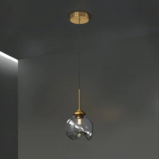 Modern Bedroom Mini Globe Clear Glass Pendant Light Zawala Image - 5