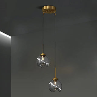 Modern Bedroom Mini Globe Clear Glass Pendant Light Zawala Image - 6