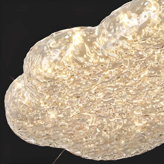ZOWALA - Modern Clear Resin Cloud Flush Mount Light Image - 10