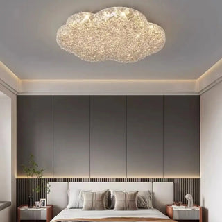ZOWALA - Modern Clear Resin Cloud Flush Mount Light Image - 2