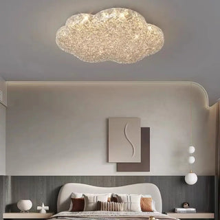 ZOWALA - Modern Clear Resin Cloud Flush Mount Light Image - 3