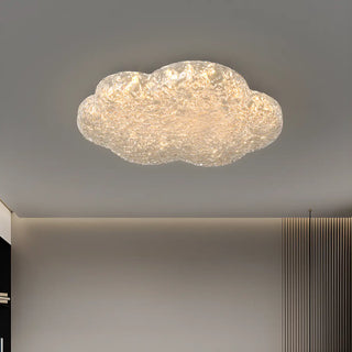 ZOWALA - Modern Clear Resin Cloud Flush Mount Light Image - 4
