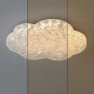 ZOWALA - Modern Clear Resin Cloud Flush Mount Light Image - 5