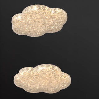 ZOWALA - Modern Clear Resin Cloud Flush Mount Light Image - 8