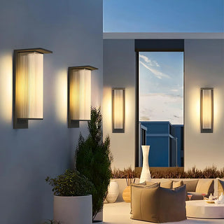 Waterproof Modern Clear Rectangle External Wall Light Zawala Image - 22