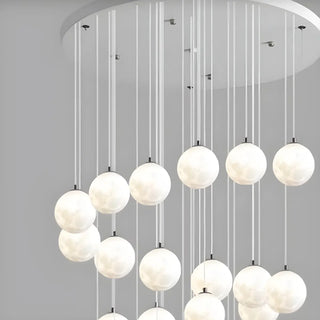 Modern White Globe Spiral Cluster Stairwell Pendant Light Zawala Image - 10