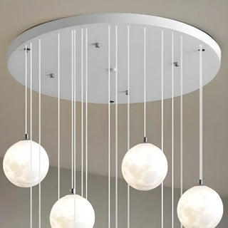 Modern White Globe Spiral Cluster Stairwell Pendant Light Zawala Image - 11
