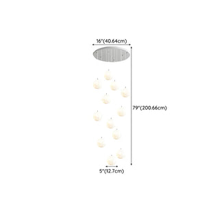 Modern White Globe Spiral Cluster Stairwell Pendant Light Zawala Image - 13