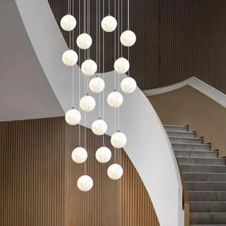 Modern White Globe Spiral Cluster Stairwell Pendant Light Zawala Image - 3