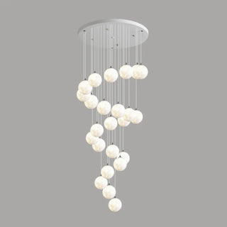 Modern White Globe Spiral Cluster Stairwell Pendant Light Zawala Image - 4