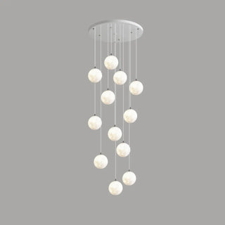 Modern White Globe Spiral Cluster Stairwell Pendant Light Zawala Image - 6