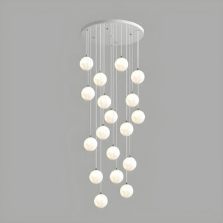 Modern White Globe Spiral Cluster Stairwell Pendant Light Zawala Image - 9