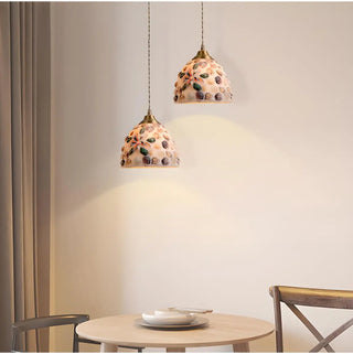 ZOWALA - Modern Coastal Shell Pattern Dome Living Room Pendant Light Image - 1