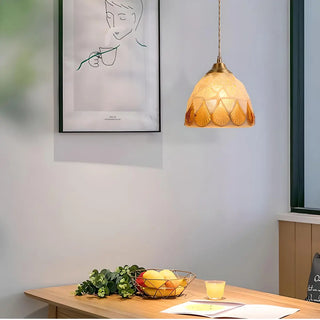 ZOWALA - Modern Coastal Shell Pattern Dome Living Room Pendant Light Image - 2