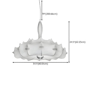 ZOWALA - Modern Cocoon White Drum Ambient Chandelier Image - 13