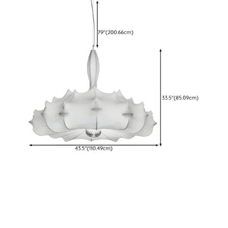 ZOWALA - Modern Cocoon White Drum Ambient Chandelier Image - 14