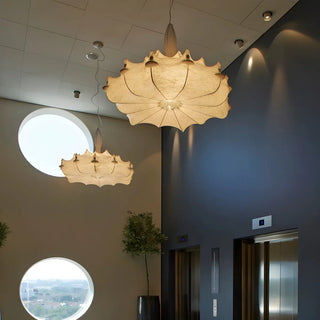 ZOWALA - Modern Cocoon White Drum Ambient Chandelier Image - 1