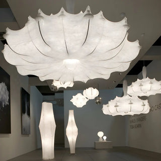 ZOWALA - Modern Cocoon White Drum Ambient Chandelier Image - 2