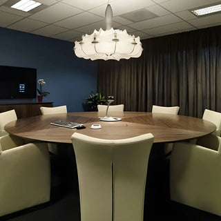 ZOWALA - Modern Cocoon White Drum Ambient Chandelier Image - 5