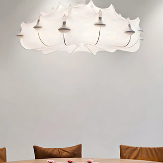 ZOWALA - Modern Cocoon White Drum Ambient Chandelier Image - 6