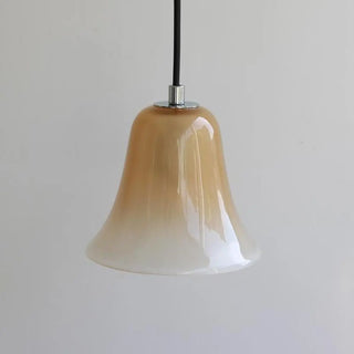 ZOWALA - Modern Bedroom Bell Coffee White Glass Pendant Light Image - 4