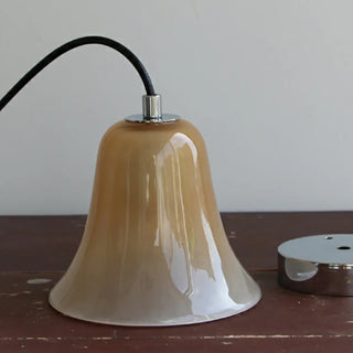 ZOWALA - Modern Bedroom Bell Coffee White Glass Pendant Light Image - 5