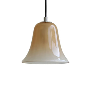 ZOWALA - Modern Bedroom Bell Coffee White Glass Pendant Light Image - 6