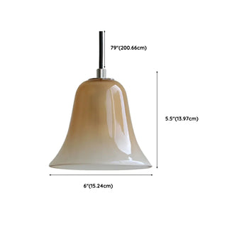 ZOWALA - Modern Bedroom Bell Coffee White Glass Pendant Light #size