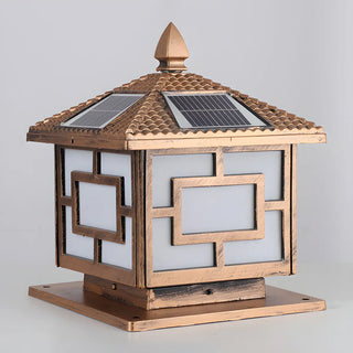 Modern Black Square Solar Outdoor Lantern Table Lamp Zawala Image - 10