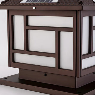 Modern Black Square Solar Outdoor Lantern Table Lamp Zawala Image - 12