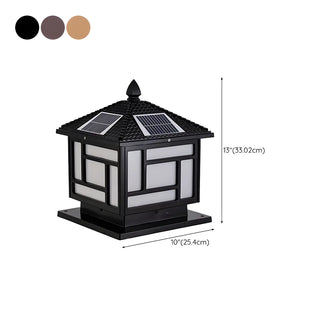 Modern Black Square Solar Outdoor Lantern Table Lamp Zawala Image - 15