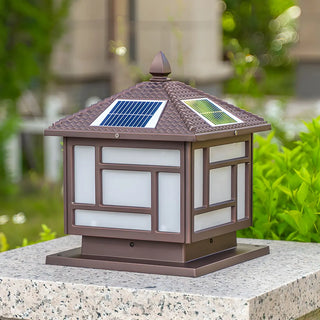 Modern Black Square Solar Outdoor Lantern Table Lamp Zawala Image - 3