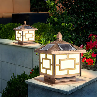 Modern Black Square Solar Outdoor Lantern Table Lamp Zawala Image - 5
