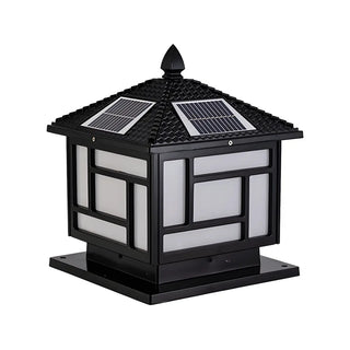 Modern Black Square Solar Outdoor Lantern Table Lamp Zawala Image - 6