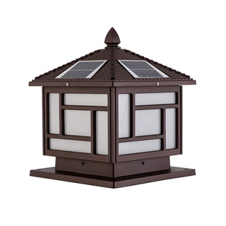 Modern Black Square Solar Outdoor Lantern Table Lamp Zawala Image - 7