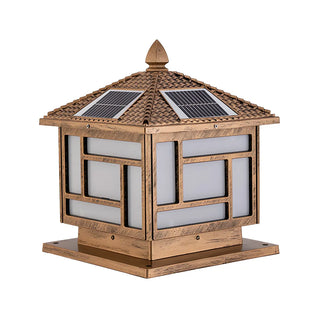 Modern Black Square Solar Outdoor Lantern Table Lamp Zawala Image - 8